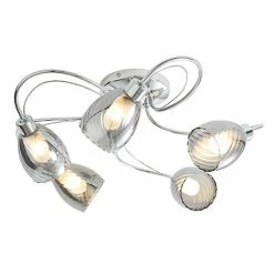 Revive Lighting Revive Chrome/Smoked Glass 5-Light Ceiling Light
