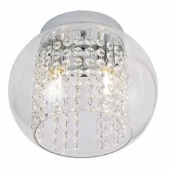 Revive Lighting Revive Chrome/Clear Glass 2-Light Cloche Ceiling Light