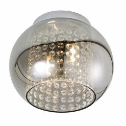 Revive Lighting Revive Chrome/Smoked Glass 2-Light Cloche Ceiling Light