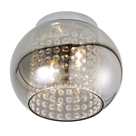 Revive Lighting Revive Chrome/Smoked Glass 2-Light Cloche Ceiling Light 1 Revive Lighting Revive Chrome/Smoked Glass 2-Light Cloche Ceiling Light