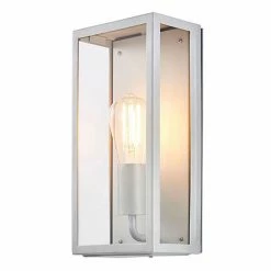 Revive Lighting Revive Outdoor Satin Silver Box Lantern
