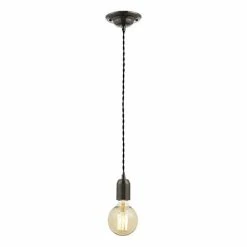 Revive Lighting Revive Black Braided Cable Pendant Light