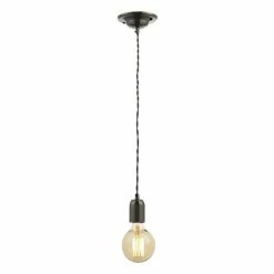 Revive Lighting Revive Grey Braided Cable Pendant Light
