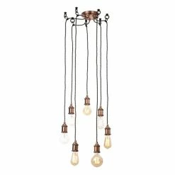 Revive Lighting Revive Vintage Copper Pendant Light Fitting - 7 Light