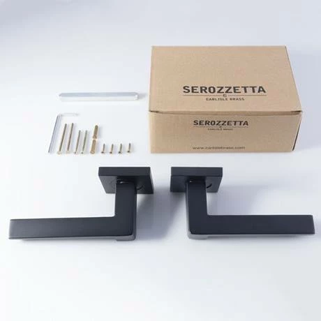 Revive Lighting Revive Decor Square Lever Door Handles - Matt Black 3 Revive Lighting Revive Decor Square Lever Door Handles - Matt Black - Image 3