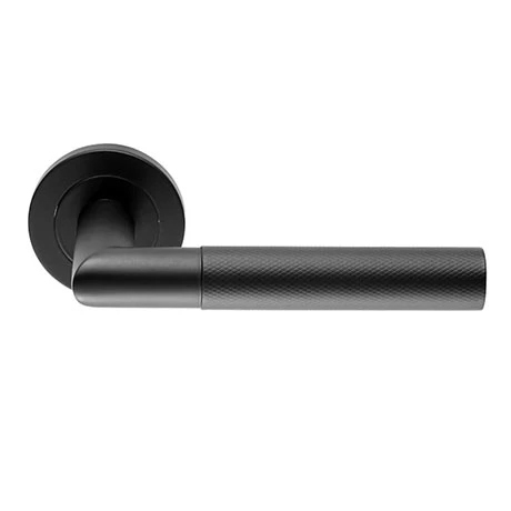 Revive Lighting Revive Industrial Knurled Lever Door Handles - Matt Black 1 Revive Lighting Revive Industrial Knurled Lever Door Handles - Matt Black