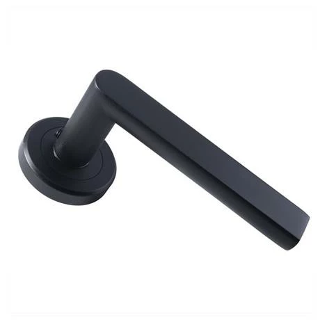 Revive Lighting Revive Nino Round Lever Door Handles - Matt Black 2 Revive Lighting Revive Nino Round Lever Door Handles - Matt Black - Image 2