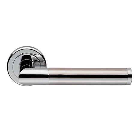 Revive Lighting Revive Vesta Round Lever Door Handles - Polished Nickel / Satin Nickel 1 Revive Lighting Revive Vesta Round Lever Door Handles - Polished Nickel / Satin Nickel