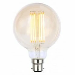 Revive Lighting Revive G80 LED Filament Globe Bayonet Bulb - Amber Glass