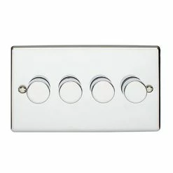 Revive Lighting Revive 4 Gang 2 Way Dimmer Light Switch - Polished Chrome